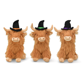 MULTIPET Halloween Highland Shaggy Cow w/Witch Hat 8"