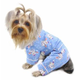 Snowman & Snowflake Flannel Pajamas with 2 Pockets (Color: XL, size: )