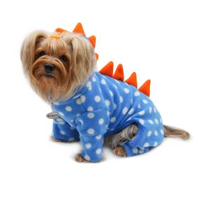 Polka Dots DINO Fleece Hooded Bodysuit/Pajamas (Color: L, size: )