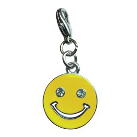 Happy Face with Sparkling Eyes Enamel Charm (Color: Yellow, size: )