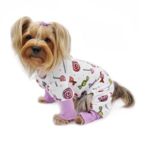 Ultra Soft Plush Minky Sweet Candies Pajamas (Color: S, size: )