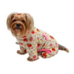 Yummy Strawberry Fleece Turtleneck Pajamas (Color: XS, size: )