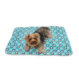 Penguins & Snowflakes Flannel/Ultra (Color: Plush Blanket, size: Turquoise)