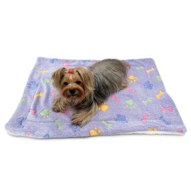 Ultra Plush Colorful Bones/Paws Blanket (Color: S, size: )