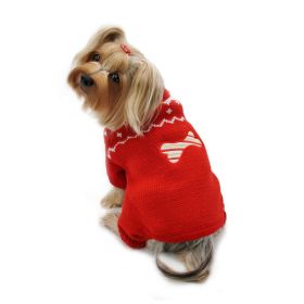 Candy Cane Bone Holiday Sweater Bodysuit (Color: XS, size: )
