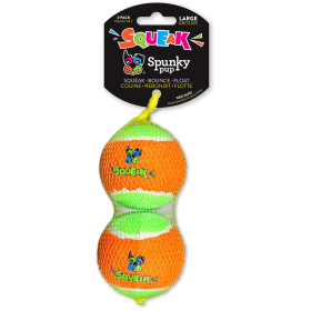 SPUNKY PUP Squeaky Tennis Balls (Option: Large 2pk)