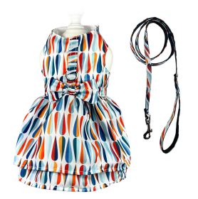 Chic Raindrop Harness Dress with Matching Leash (Color: M, size: )