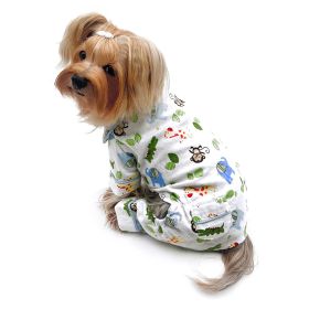 Zoo Animals Flannel Pajamas with 2 Pockets (Color: M, size: )