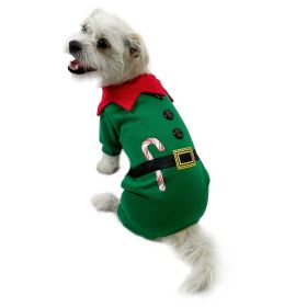 Shimmery Candy Cane Elf Bodysuit (Color: M, size: )