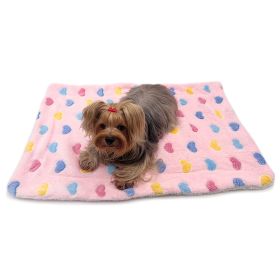 Ultra Plush Colorful Hearts Blanket (Color: Pink, size: L)